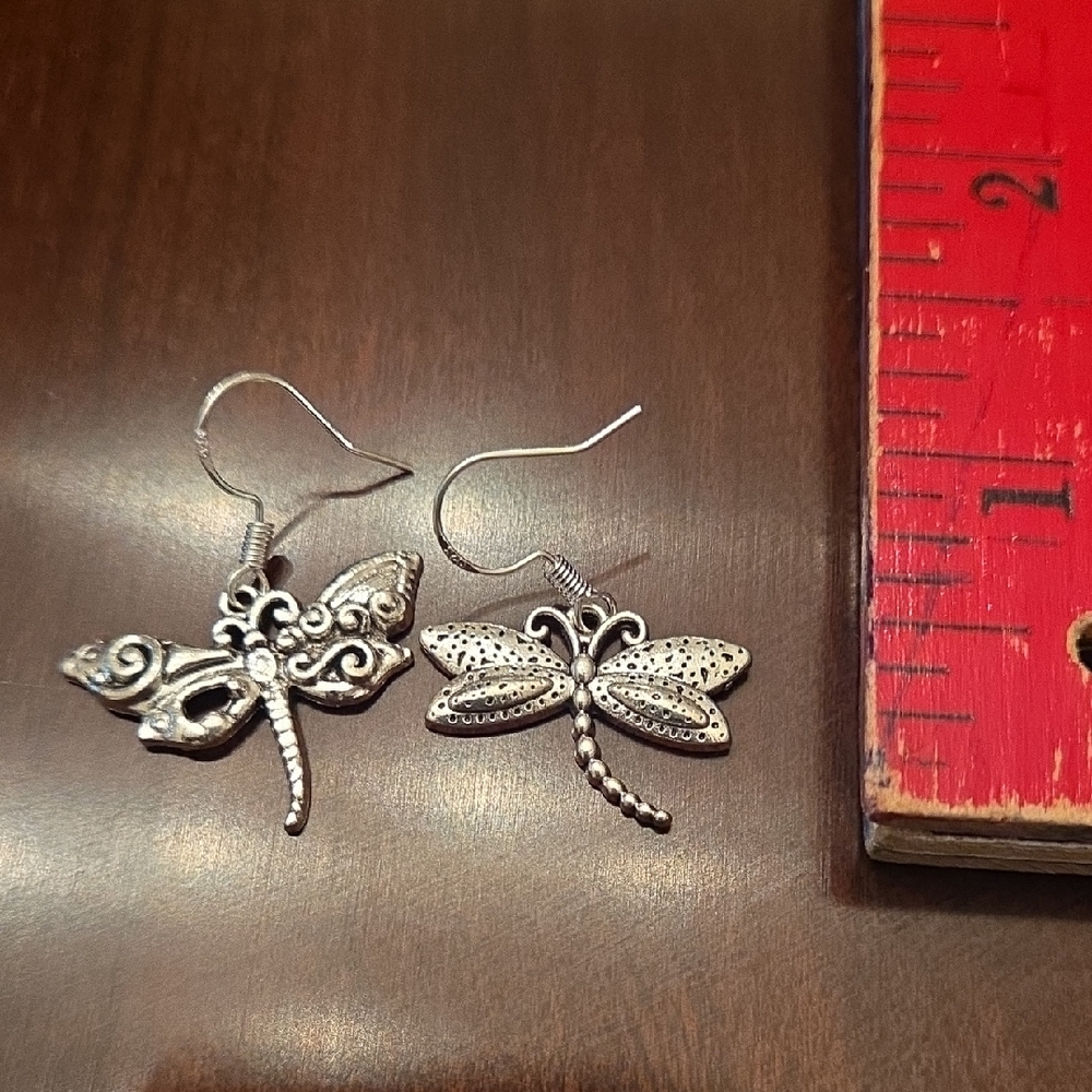 Silver Dragonfly Earrings